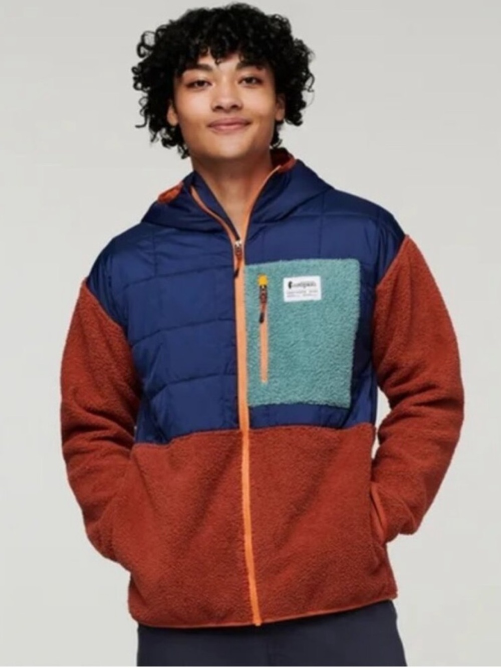 cotopaxi Navy, Rust & Teal Colorblock Puffer Jacket